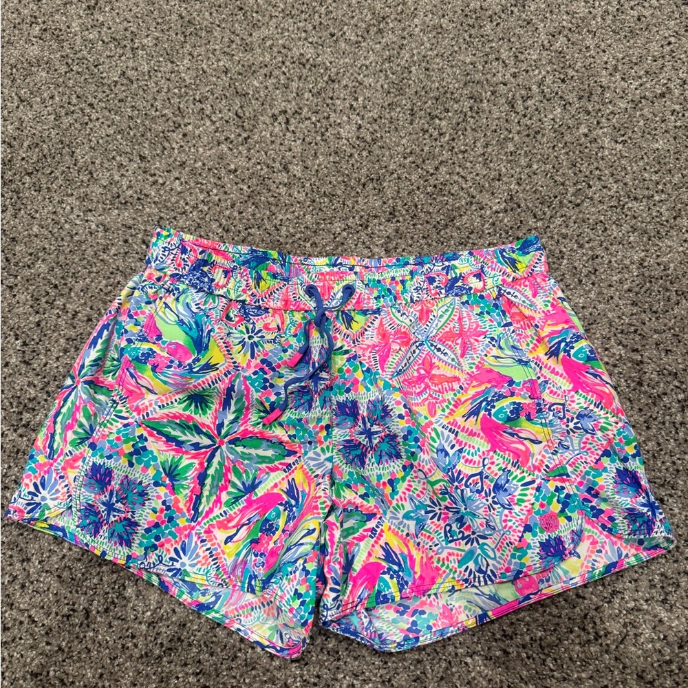 Lilly Pulitzer Run Around Neon Athletic Shorts Medium